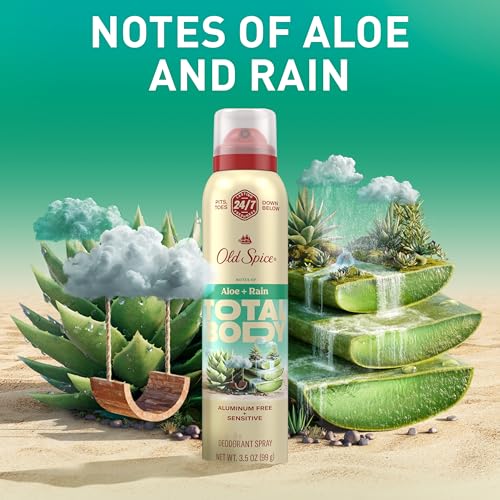 Old Spice Whole Body Deodorant Spray for Men, Aloe & Rain Scent, 3.5 oz - image 7