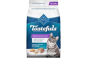 Blue Buffalo Tastefuls Natural Dry Food for Active Adult Cats, Chicken and Brown Rice Recipe