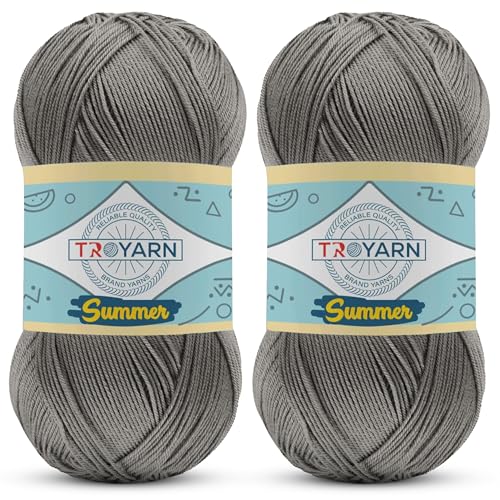 Image of 105087 Coal Grey - 2 Skeins (2x383 Yds) Crochet & Knitting Yarn - 100% Microfiber Acrylic