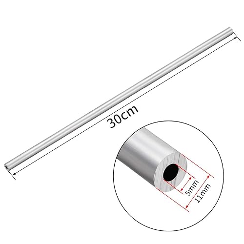 Miniatura 2 de uxcell 6063 tubo recto redondo de aluminio inconsútil de la tubería 1 pies de longitud 0,195 pulgadas ID 0,429 pulgadas OD
