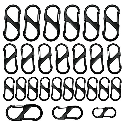 Mosquetones Pequeños Forma de S Mosquetón 30 Piezas Mosquetones en Forma de S Mosquetones Aberturas Dobles Mosqueton Pequeño Mosqueton Llavero Mini Mosqueton para Colgar Llaves Cover