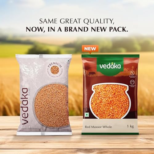 Image of Amazon Brand - Vedaka Premium Red Masoor Whole, 1kg