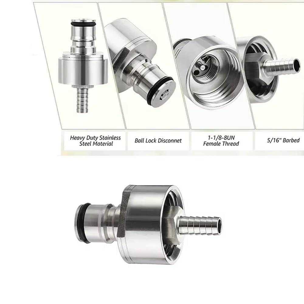1 szt. nasadka do nagazowywania Homebrew Carbonation Cap i zestaw rozłączny z blokadą kulową Barb Ball Lock 5/16" – idealny do napojów gazowanych, piwa, soków i innych(Cap+gas barb)