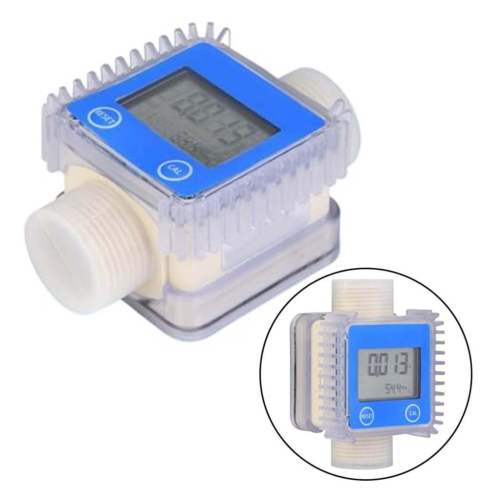 Misuratore di portata digitale K24 per olio e carburante, display LCD, dati in tempo reale, sensore di flusso d'acqua accurato per monitoraggio diesel e benzina, blu