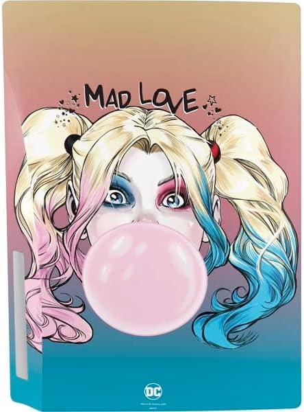 Skinit Decal Gaming Skin Compatible with PS5 Bundle - Officially Licensed DC Comics Harley Quinn Mad Love Design