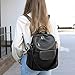 Backpack Purse For Women Waterproof bookbag Ladies Rucksack Crossbody Shoulder Bag (Black PU)
