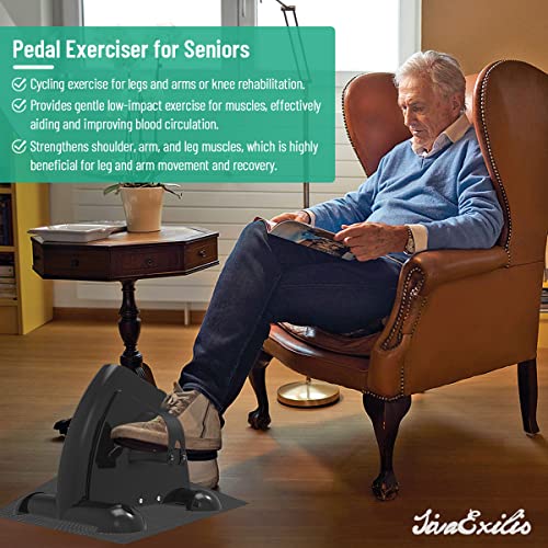 Sivaexilis Under Desk Bike Pedal Exerciser For Seniors, Mini Peddler Exerciser With Lcd Display & Anti-Slip Mat, Foot Pedal Exerciser For Home Office Legs/Arms Workout, Gifts For Elders (Black) #TOP5