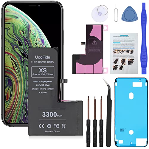 UooFide Upgraded Battery for iPhone Xs High Capacity Replacement Compatible with iPhone Xs Battery A1920 A2097 A2098 A2100 with Professional Repair Tools Kit