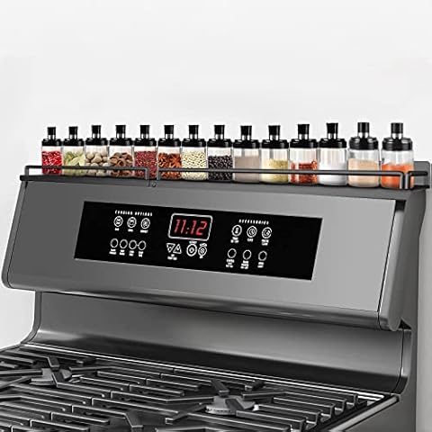 ZXMOTO Magnetic Stove Top Shelf - 2 Pack 15" Spice Rack for 30 Inch Stove, Stainless Steel Spice Shelf Kitchen Organizer Rack Over the Stove, Only Fit for Flat Top Stove Cover