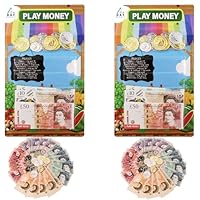 Sterling Pound Play Money Currency for Educational Learning - Bank and Shop Role Play - Literacy - Numeracy - Pretend Play Set - Fake Money Cash UK
