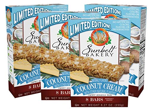 Sunbelt Bakery Coconut Cream Chewy Granola Bars, Coconut, 8 Bars (Pack of 4)