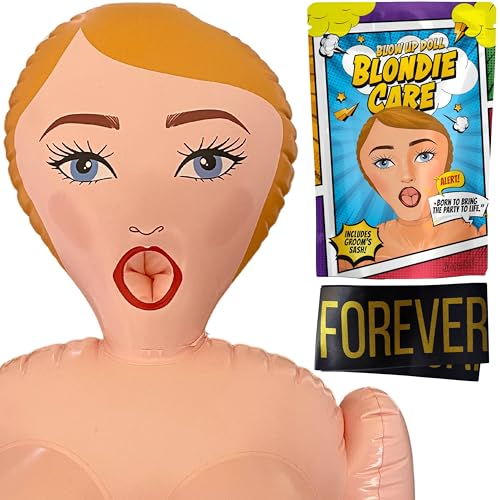 Boneca insuflável com banda despedida de solteiro - boneca insuflável despedida de solteira, Photocall e festas. Altura 150 cm