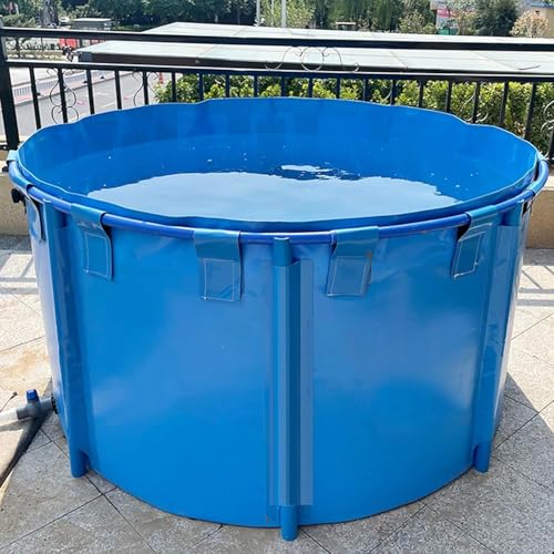 Bassin aquacole 1,2x0,8 m en PVC avec vanne de vidange et structure en acier