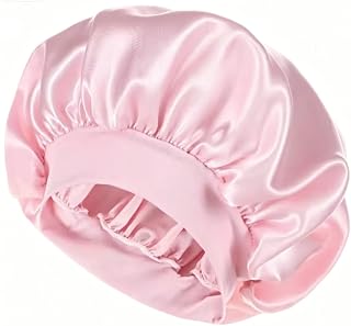 Satin Bonnet for Women, Solid Color Wide-Brimmed Silk Sleep Cap, Daily Use Hair Protection
