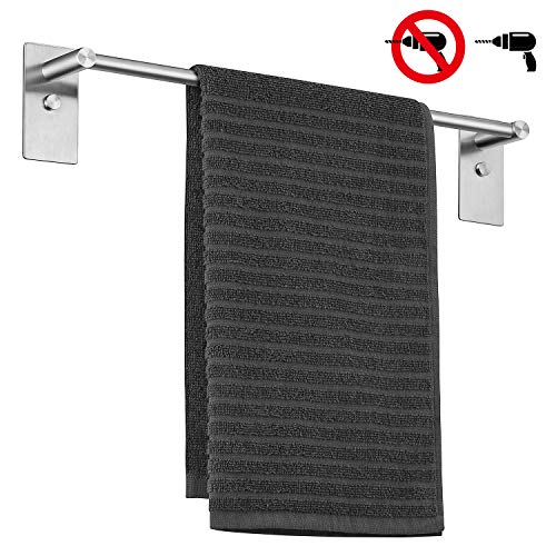 MaidMAX Towel Bar Rail, SUS 304 Stainless Steel Towel Holder for Bathroom or Kitchen, Self Adhesive or Screws Mounting, 38.3cm