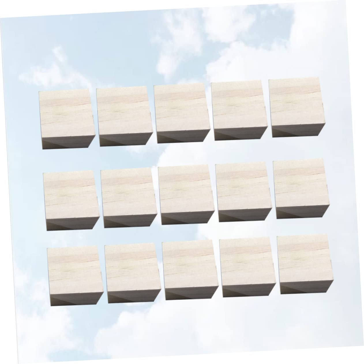 Cubo de Madera sin Acabado de 5cm, 15 Piezas, Bloques DIY