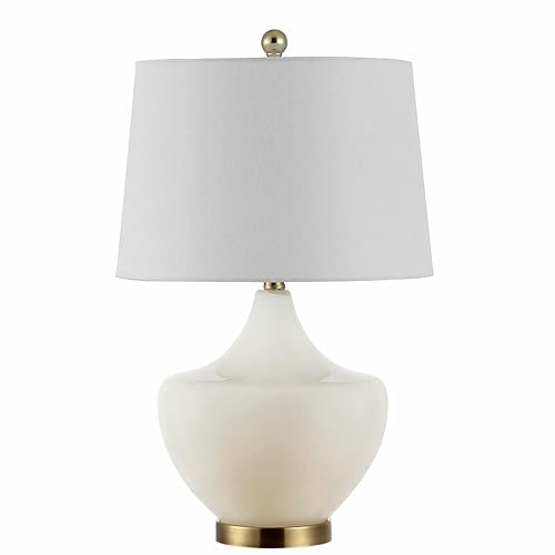SAFAVIEH Lighting Collection Demra White 25-inch Bedroom Living Room Home