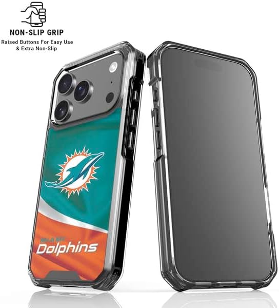 Skinit Phone Case Compatible with MagSafe iPhone 17 Pro Max - Officially Licensed NFL Miami Dolphins Design