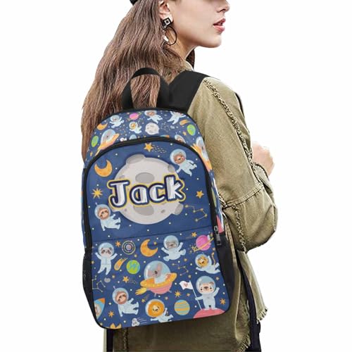 Artsadd Custom Galaxy Space Kid's Backpack Personalized Backpack with Name/Text Preschool Backpack for Boys Customizable Toddler Backpack for Girls with Chest Strap 6
