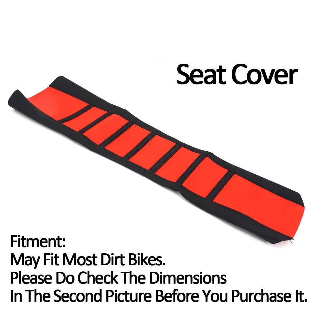 Universal Dirt Bike Gripper Seat Cover - Red Ribbed MX Motorcycle Seat For Better Grip