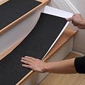 MBIGM 8-Pack 8" X 30" Pre-Cut Stair Treads 80 Grit Non-Slip Outdoor Grip Tape Black Heavy Duty Anti Slip Traction Adhesive Strips for Staircase, Skateboard, Deck