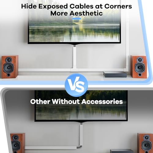 Image of 126in Cord Hider Kit, TV Wire Covers for Wall, Paintable Cable Management Kit, Cable Cover for Mounted TV, Hide Wires Along Wall, Brown Cord Cover, 8xL15.7in W0.95in H0.55in