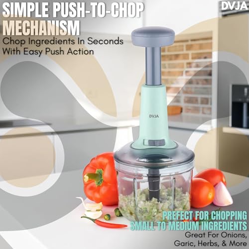 Image of Chopper for Kitchen Use 1000ML,5 Blade Steel Large Manual Hand-Press Vegetable Chopper Mixer Cutter to Cut Onion, Salad, Tomato, Potato (1000 ML)