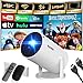 4K Mini Beamer 2026 Neueste Wi-Fi 6 Bluetooth Projektor mit Eingebauten Apps 1080P Auflösung HiFi Lautsprecher Auto Screen Keystone Lower Noise Ultra Short Throw für Große Szene,Weiß