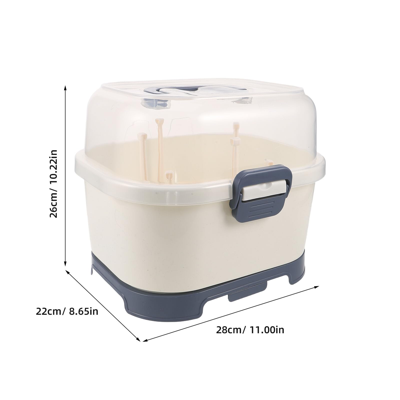 Tragbarer Flaschentrockner mit Abdeckung Staubdichte Aufbewahrungsbox für Babyflaschen 28X26X22cm Organizer für Stillzubehör Unterwegs Küche und Haushalt