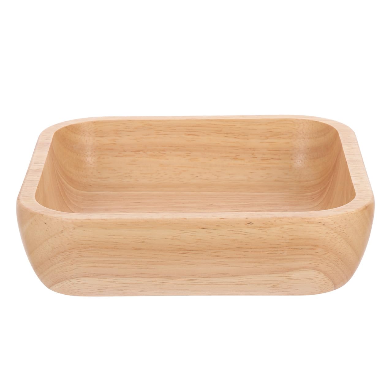 Bol carré en bois marron résistant pour salade et fruits au restaurant