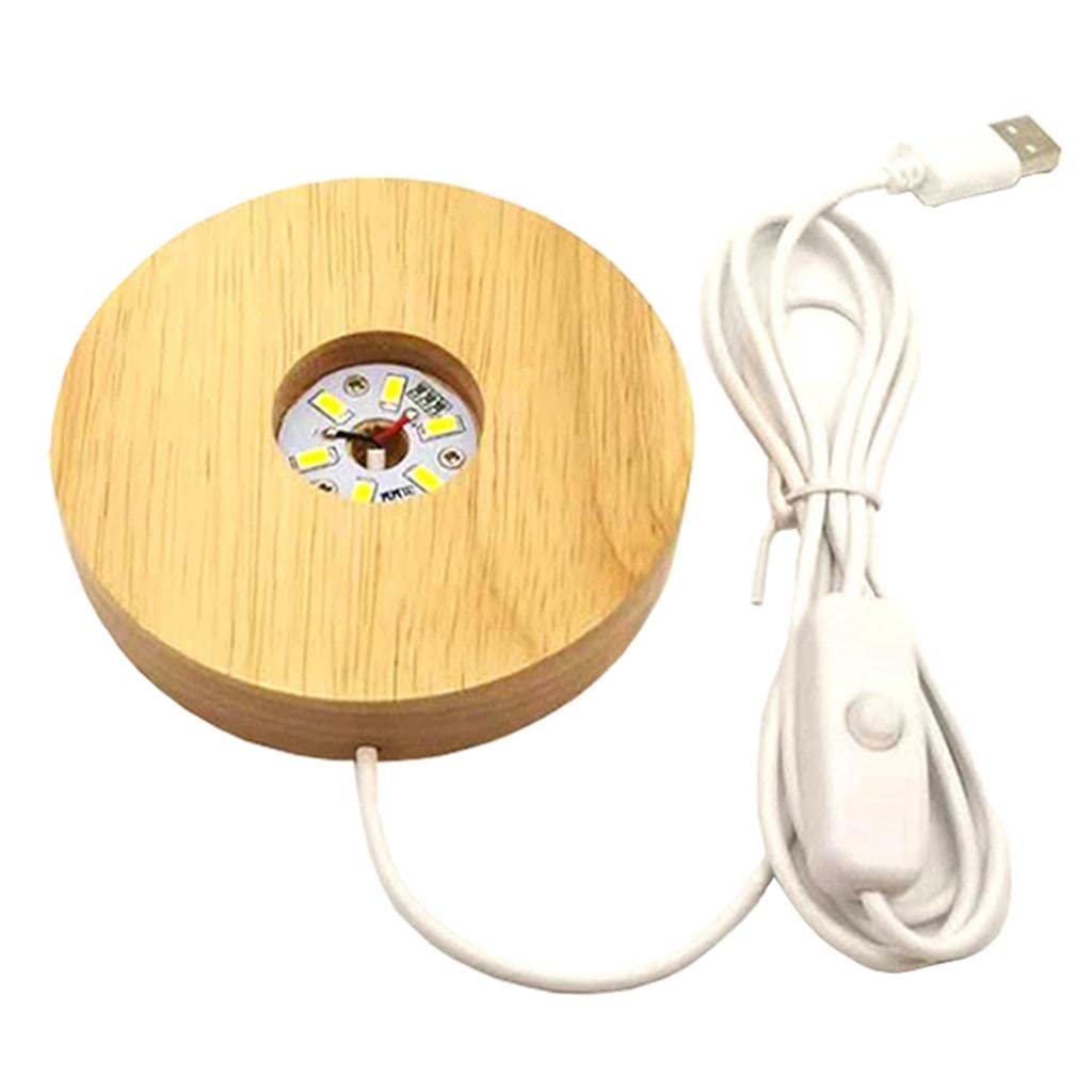 LOOM TREE® Wooden Round LED Light Base Display Stand Lamp for Crystals Ball White Light | Home & Garden | Lamps, Lighting & Ceiling Fans | Night Lights-image-36