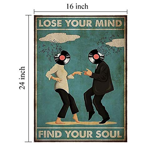 Lose Your Mind Find Your Soul Wall Art Canvas Prints Pulp Fiction Poster Dj Disk Head Lose Your Mind Find Your Soul Poster Sign On Canvas Vintage Inspirational Wall Art Paintings Motivational Artworks For Living Room 16" X 24" No Frame (Dj Disk Head, 16*24 Inch) #TOP1