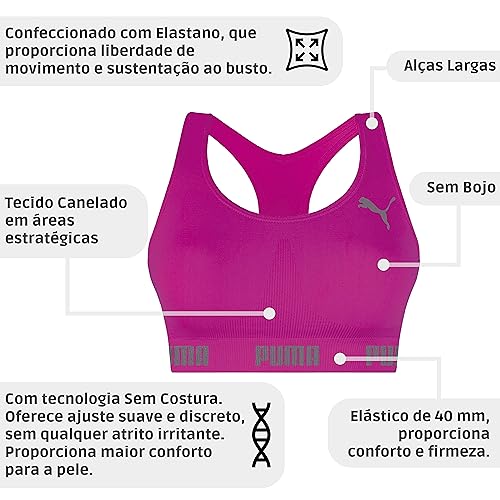 PUMA Kit 2 Tops Puma Nadador Sem Costura G 1 Nude - 1 Pink