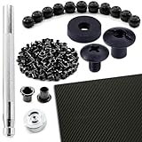 HOLSTEX Carbon Fiber Thermoform Sheet + Holster Hardware Bundle - (Olive Drab - 0.080 Thickness - 8in x 12in - 1 Pack) - (0.250 SPTHA Hardware Set - 12 Pack) - (#8) Handsetter + (100)(8-9 Eyelets)