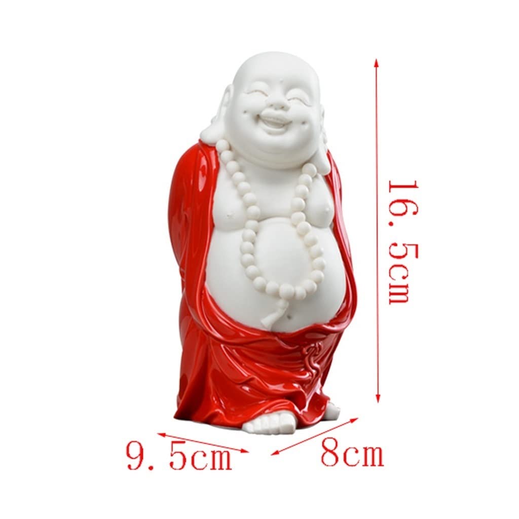 Estatuas de Buda 6.5En Standing Big-Bellied Smiling Buddha Statue Feng Shui y Wealth Buda Figura Figura Decoración de la Escultura Decoracion (tamaño : 9.5 * 8 * 16.5cm)
