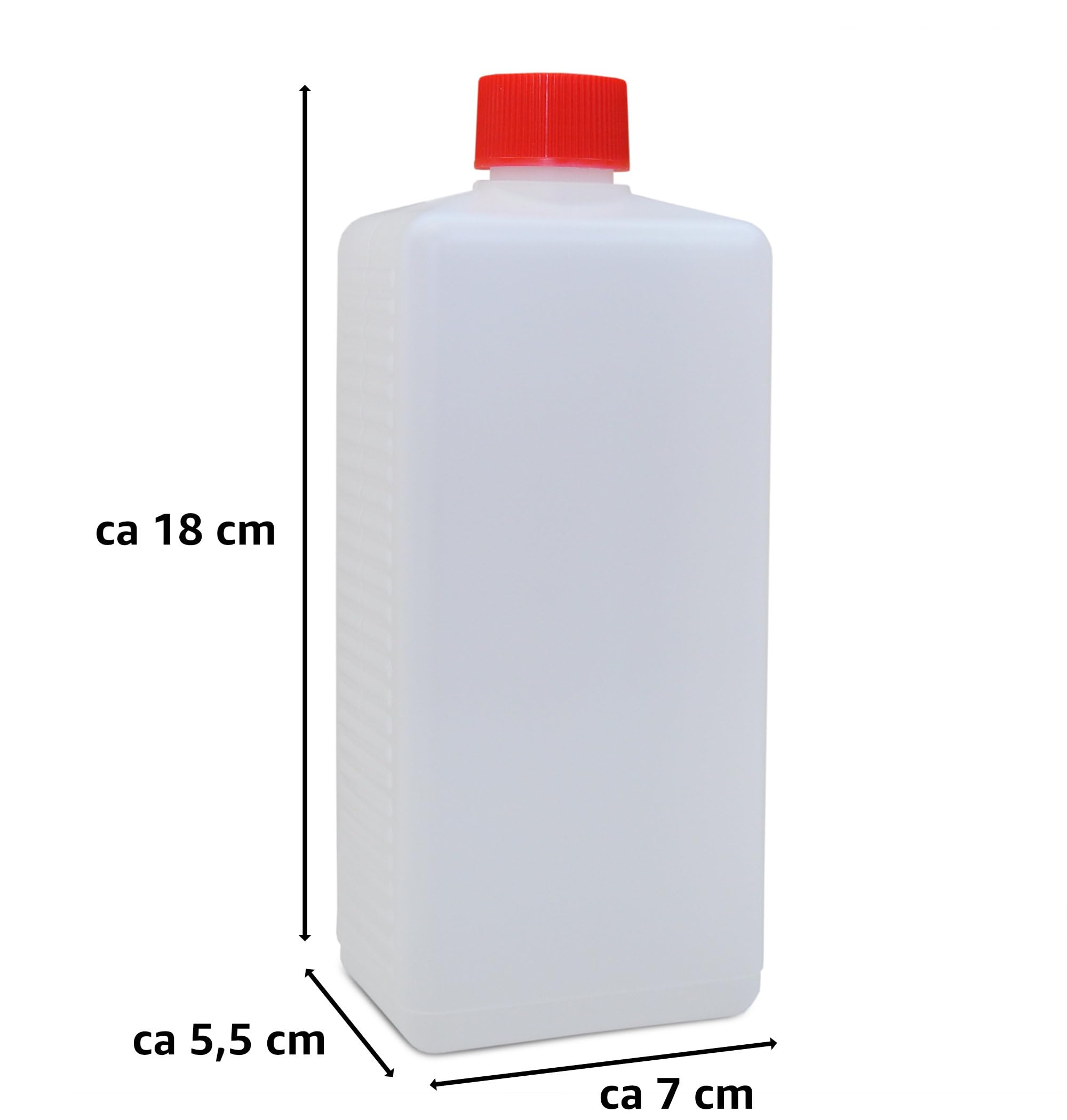 plasteo® 210 botellas de plástico de 500 ml de cuello estrecho con tapa, botella de polietileno