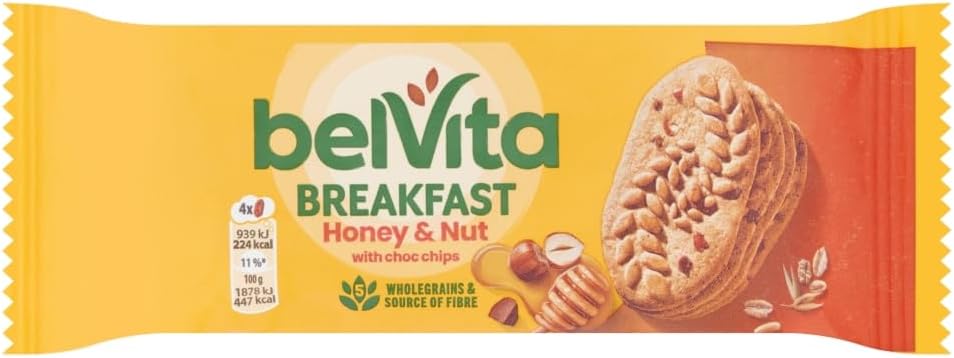 Breakfast Biscuits Honey and Nuts with Choc Chips, 5 Wholegrains & Source of Fibre, 50 g (Pack of 1)