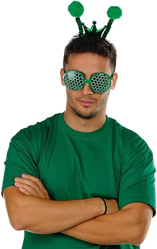 Miniatura 7 de Funcredible Accesorios de disfraz de Mantis rezando para Halloween y cosplay, juego de diadema y lentes de antena moscada, divertido disfraz de