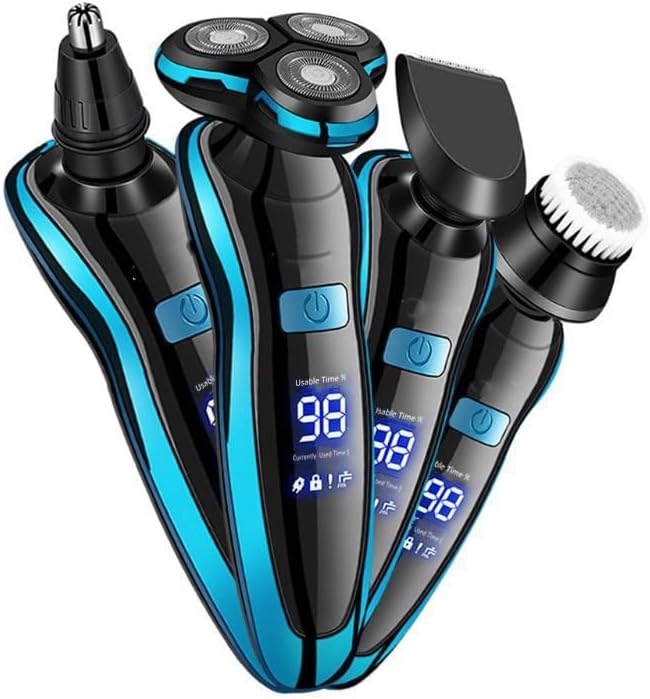 Head Shaver for Men, Electric Razor Electric Shaver Hair Cutting Shaving Machine for Men Clipper Beard Trimmer Rotary Shaver 100% Water Proof, Zn8508-1 With Lcd