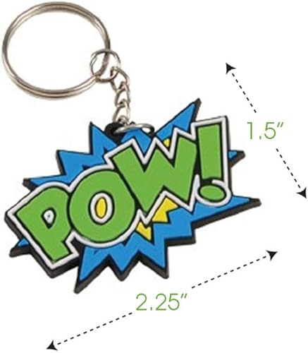 Miniatura 3 de ArtCreativity Llaveros de superhéroe, paquete de 12, recuerdos de fiesta de superhéroes, suministros de fiesta de cumpleaños, rellenos de bolsas de