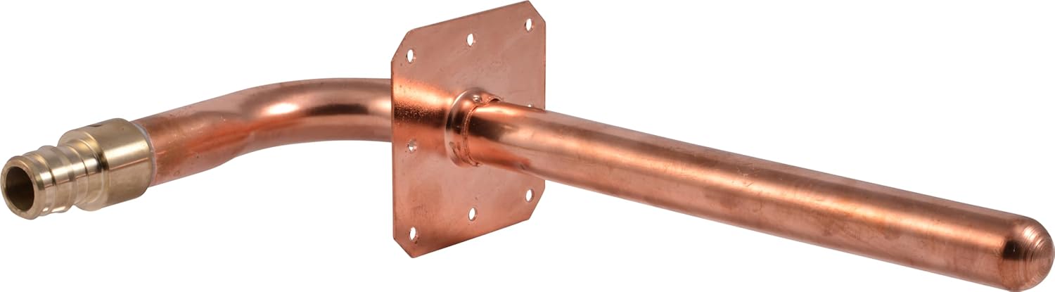 SharkBite 1/2 Inch x 6 Inch Barb Expansion 90 Degree Stub Out Elbow with Mounting Bracket for PEX-A Pipe, Brass Plumbing Fittings for PEX-A Tubing, Copper, UAB23070LFA