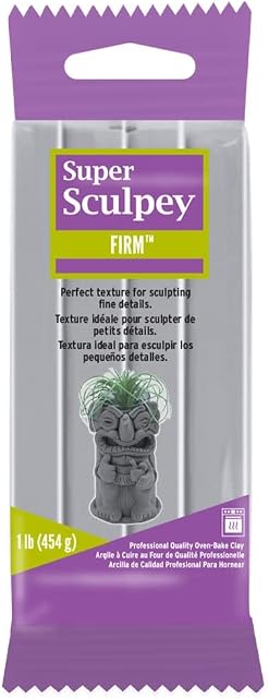 Super Sculpey ISCSS1SCULPT Firm Oven Bake Clay, Firm Grey, 1 lb/454 g