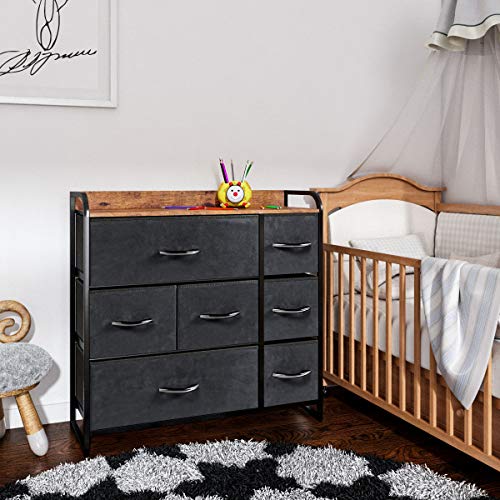 Kamiler 7 Drawer Dresser,3Tier Storage Organizer,Chest of Drawers for