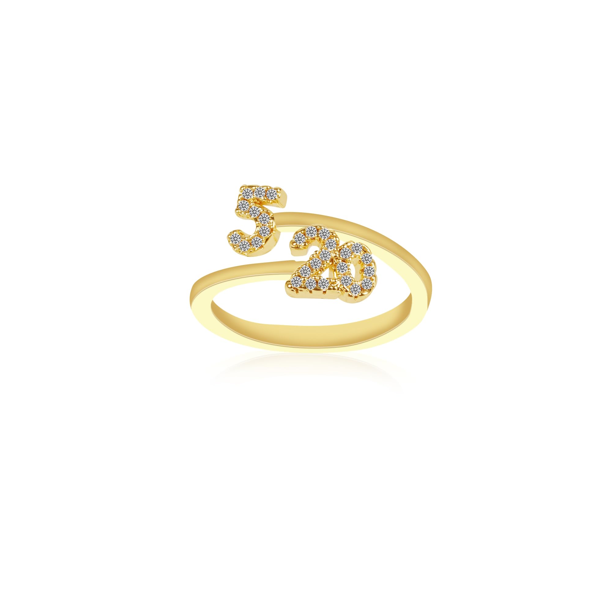 520 Gold Open Ring Women's Simple Personality Ring., Medium
