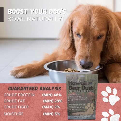 Image of Hawaii Deer Dust Meal Topper for Dogs | 100% Venison Meat | Grain-Free & All-Natural | High Protein Dog Food Topper with No Additives, 8oz | Made in The USA