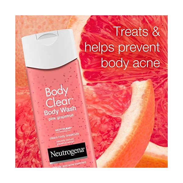 Neutrogena-Body-Clear-Acne-Treatment-Body-Wash-with-Salicylic-Acid-Acne-Medicine-Pink-Grapefruit-Body-Acne-Cleanser-to-Prevent-Breakouts-on-Back-Chest-Shoulders-85-fl-oz-Pack-of-3 Neutrogena Body Clear Acne Treatment Body Wash with Salicylic Acid Acne Medicine, Pink Grapefruit Body Acne Cleanser to Prevent Breakouts on Back, Chest & Shoulders, 3 x 8.5 fl. oz