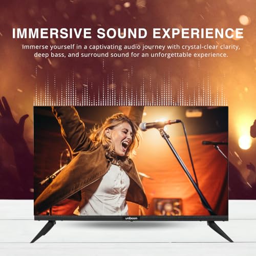 Image of Uniboom Optima Series 60 cm (24 inch) HD Ready LED TV 2025 Edition with 30W Sonic Boom - True Frameless - Aura Vision+ Display - (Non Smart)- 24N-ULT-AED