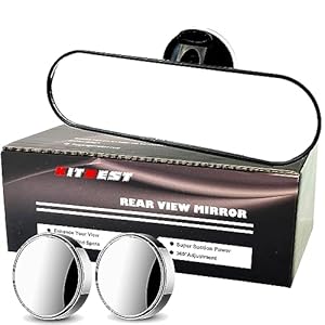 KITBEST Rear View Mirror for Driving Test, Driving Instructor Mirror, Driving Test Lesson Mirror Adhesive Car Mirror for Examiner Learner Driver Extra Interior Suction Cup Rearview Mirror (220 x 64mm)