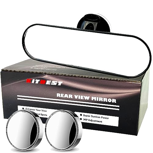 KITBEST Rear View Mirror for Driving Test Driving Instructor Test Lesson Mirror Adhesive Car Mirrors for Examiner Learner Driver Extra Interior Suction Cup Rearview Mirrors (220 x 64mm)