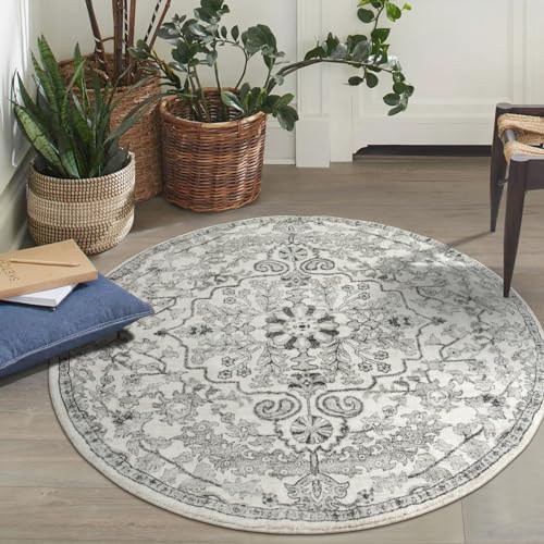 Lahome ASIN Bohemian Round Area Rugs, Washable Small Round Rug 3Ft Soft Non-Slip Circle Rugs For Entryway, Low Pile Non-Shedding Print Indoor Carpet For Kitchen Laundry Bathroom thumb #2